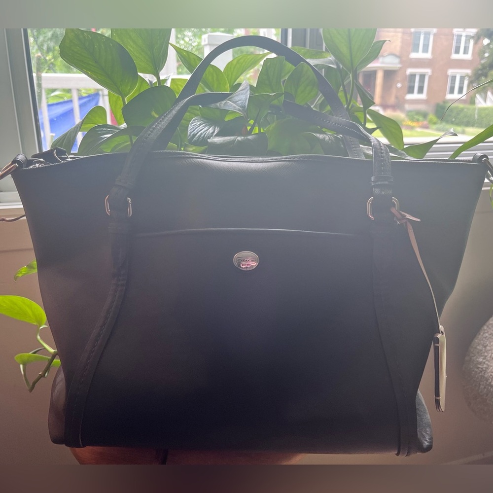 Coach Large Black Purse with Removable Strap